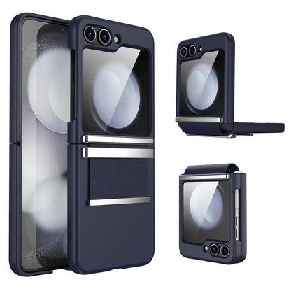 For Samsung Galaxy Z Flip5 5G PC Case Hardware Leather Hinge Phone Cover
