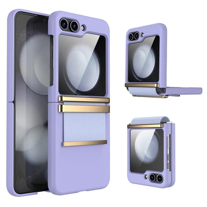 For Samsung Galaxy Z Flip5 5G PC Case Hardware Leather Hinge Phone Cover