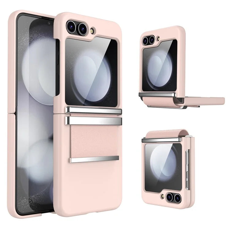 For Samsung Galaxy Z Flip5 5G PC Case Hardware Leather Hinge Phone Cover
