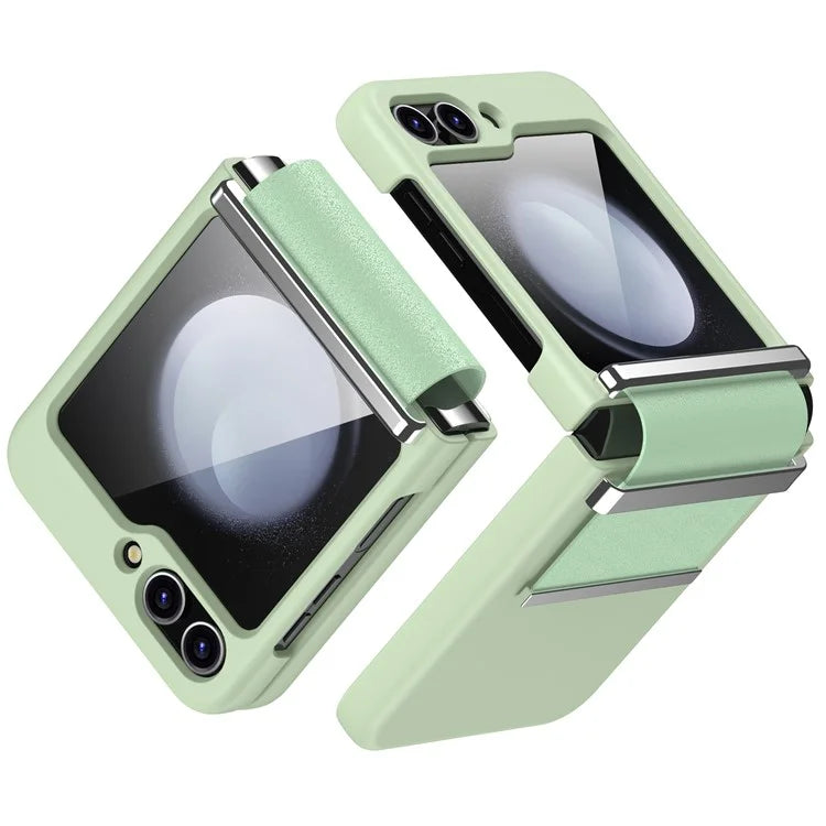 For Samsung Galaxy Z Flip5 5G PC Case Hardware Leather Hinge Phone Cover