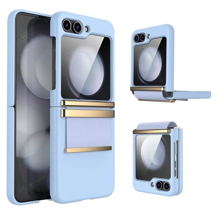 For Samsung Galaxy Z Flip5 5G PC Case Hardware Leather Hinge Phone Cover