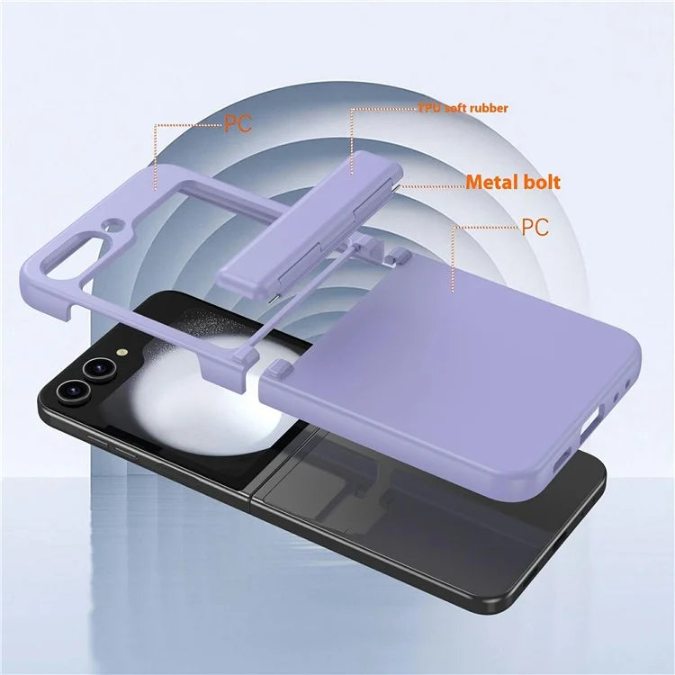 For Samsung Galaxy Z Flip5 5G Case TPU+PC Folding Phone Cover with Hinge Design