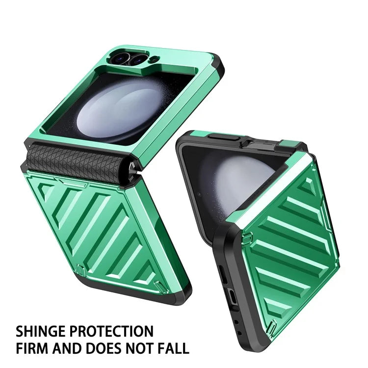 For Samsung Galaxy Z Flip6 5G Case Electroplating TPU+PC Hinge Phone Armor Cover