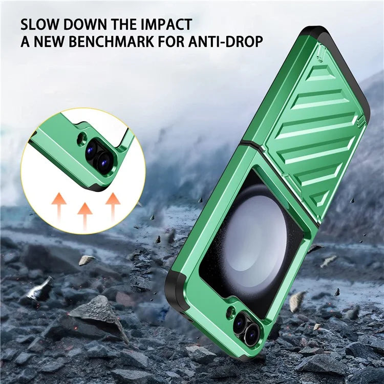 For Samsung Galaxy Z Flip6 5G Case Electroplating TPU+PC Hinge Phone Armor Cover