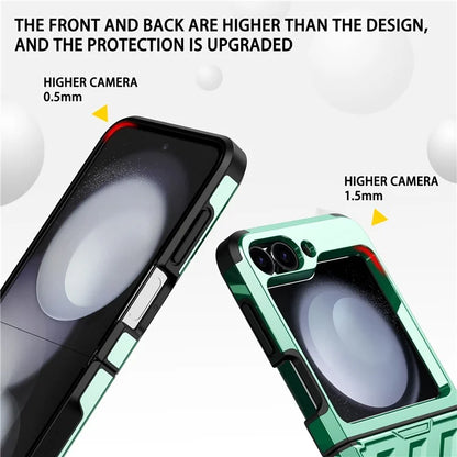 For Samsung Galaxy Z Flip6 5G Case Electroplating TPU+PC Hinge Phone Armor Cover