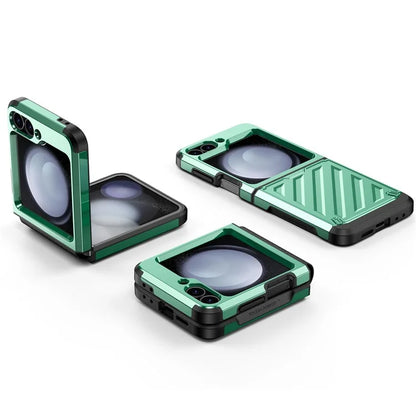 For Samsung Galaxy Z Flip6 5G Case Electroplating TPU+PC Hinge Phone Armor Cover