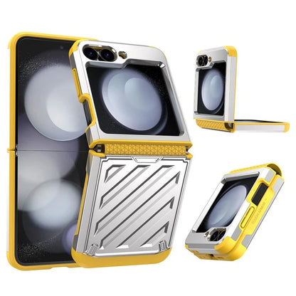 For Samsung Galaxy Z Flip6 5G Case Electroplating TPU+PC Hinge Phone Armor Cover