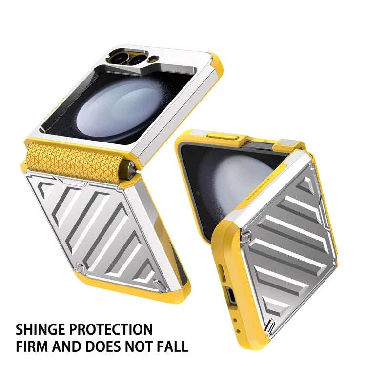For Samsung Galaxy Z Flip6 5G Case Electroplating TPU+PC Hinge Phone Armor Cover