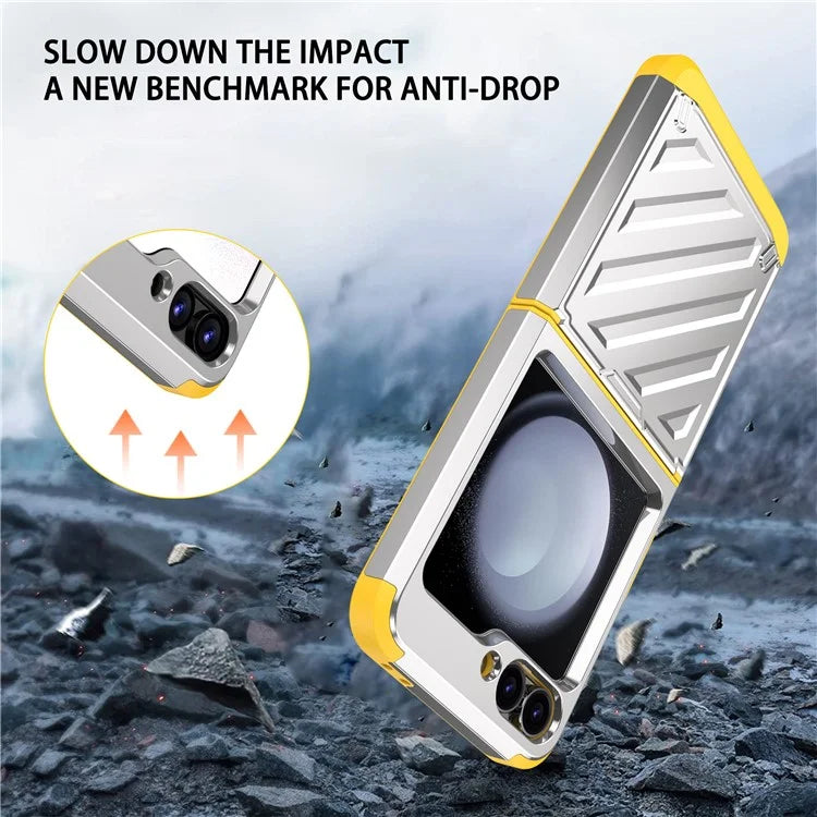 For Samsung Galaxy Z Flip6 5G Case Electroplating TPU+PC Hinge Phone Armor Cover