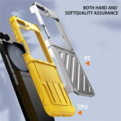 For Samsung Galaxy Z Flip6 5G Case Electroplating TPU+PC Hinge Phone Armor Cover