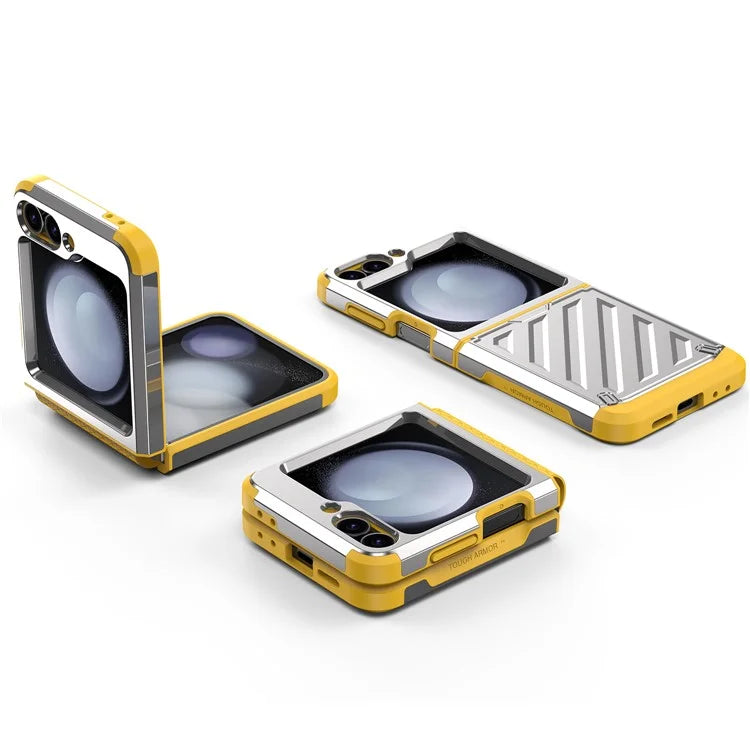 For Samsung Galaxy Z Flip6 5G Case Electroplating TPU+PC Hinge Phone Armor Cover