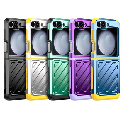 For Samsung Galaxy Z Flip6 5G Case Electroplating TPU+PC Hinge Phone Armor Cover