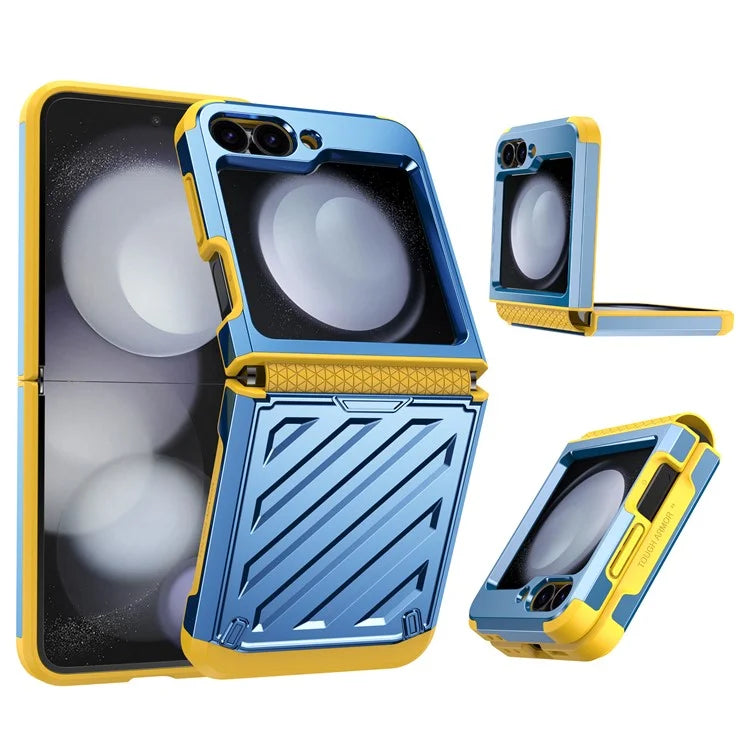 For Samsung Galaxy Z Flip6 5G Case Electroplating TPU+PC Hinge Phone Armor Cover