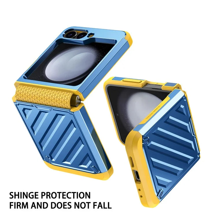 For Samsung Galaxy Z Flip6 5G Case Electroplating TPU+PC Hinge Phone Armor Cover