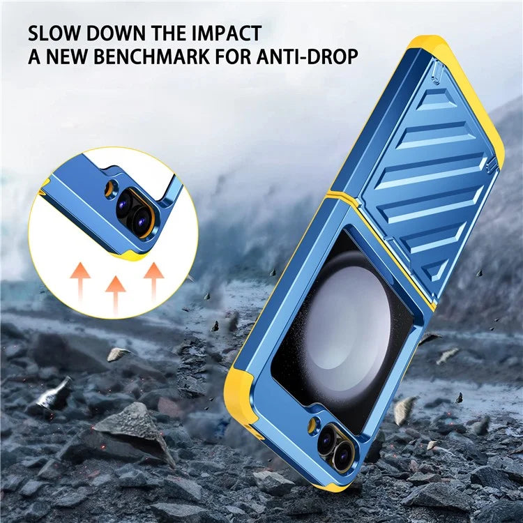 For Samsung Galaxy Z Flip6 5G Case Electroplating TPU+PC Hinge Phone Armor Cover
