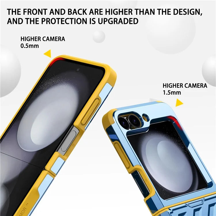 For Samsung Galaxy Z Flip6 5G Case Electroplating TPU+PC Hinge Phone Armor Cover