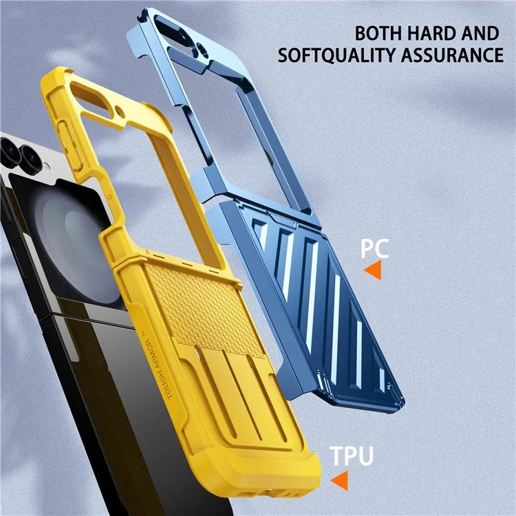 For Samsung Galaxy Z Flip6 5G Case Electroplating TPU+PC Hinge Phone Armor Cover