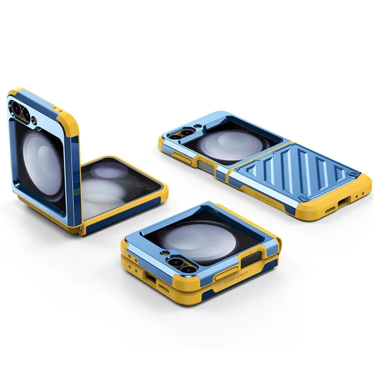 For Samsung Galaxy Z Flip6 5G Case Electroplating TPU+PC Hinge Phone Armor Cover