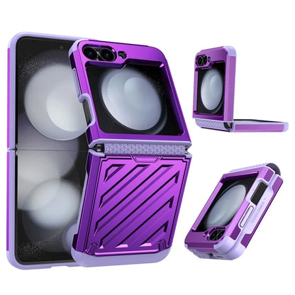 For Samsung Galaxy Z Flip6 5G Case Electroplating TPU+PC Hinge Phone Armor Cover