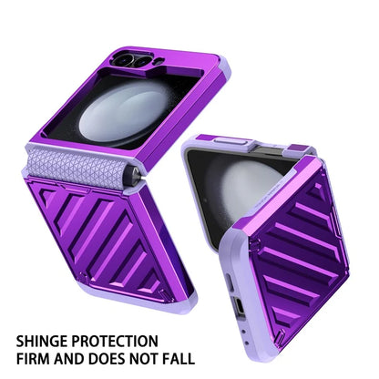 For Samsung Galaxy Z Flip6 5G Case Electroplating TPU+PC Hinge Phone Armor Cover