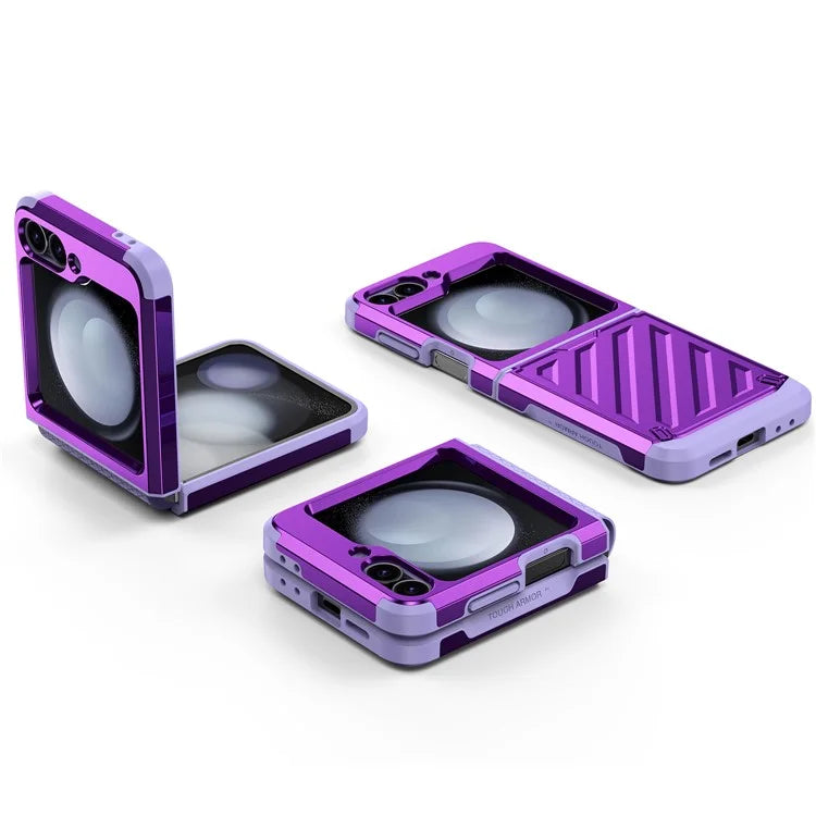 For Samsung Galaxy Z Flip6 5G Case Electroplating TPU+PC Hinge Phone Armor Cover