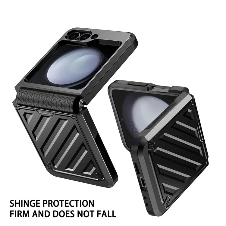 For Samsung Galaxy Z Flip6 5G Case Electroplating TPU+PC Hinge Phone Armor Cover