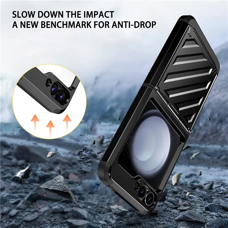 For Samsung Galaxy Z Flip6 5G Case Electroplating TPU+PC Hinge Phone Armor Cover