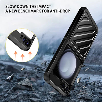 For Samsung Galaxy Z Flip6 5G Case Electroplating TPU+PC Hinge Phone Armor Cover