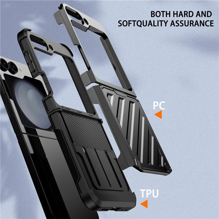 For Samsung Galaxy Z Flip6 5G Case Electroplating TPU+PC Hinge Phone Armor Cover