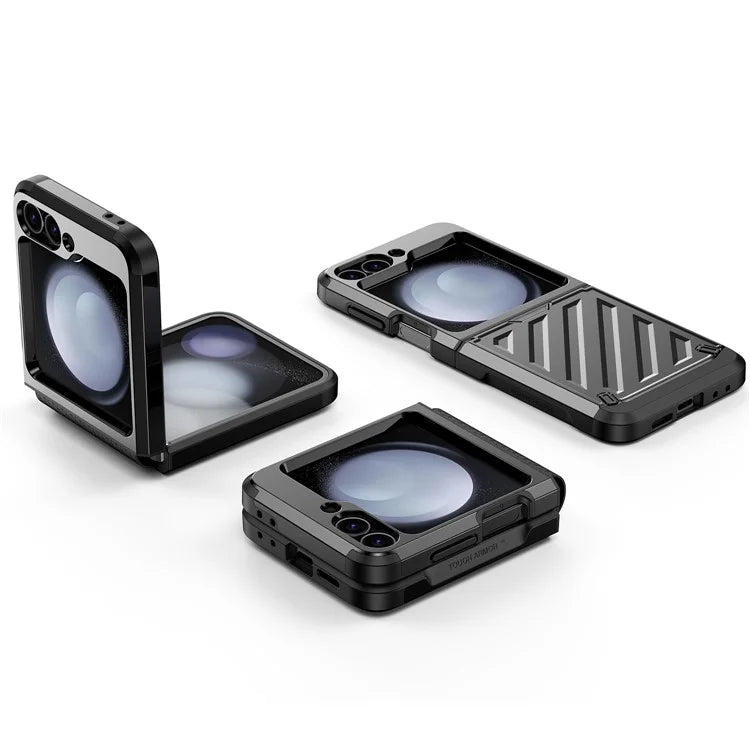 For Samsung Galaxy Z Flip6 5G Case Electroplating TPU+PC Hinge Phone Armor Cover