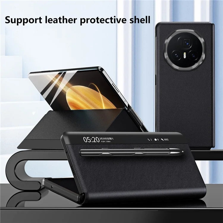 For Honor Magic V3 5G Case View Window PU Leather Phone Cover with Stylus