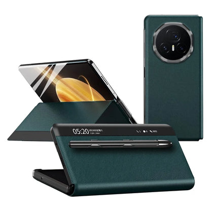 For Honor Magic V3 5G Case View Window PU Leather Phone Cover with Stylus