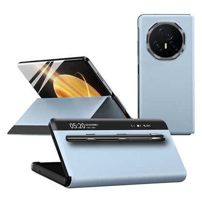 For Honor Magic V3 5G Case View Window PU Leather Phone Cover with Stylus