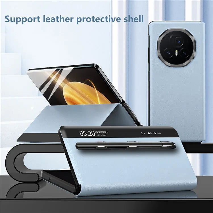 For Honor Magic V3 5G Case View Window PU Leather Phone Cover with Stylus