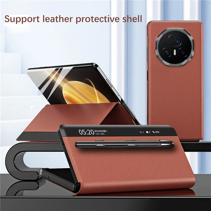 For Honor Magic V3 5G Case View Window PU Leather Phone Cover with Stylus