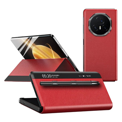 For Honor Magic V3 5G Case View Window PU Leather Phone Cover with Stylus