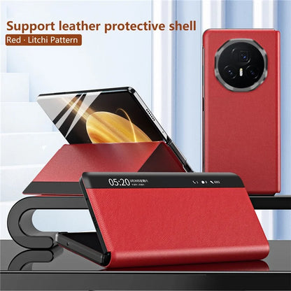 For Honor Magic V3 5G Case View Window PU Leather Stand Smart Phone Cover