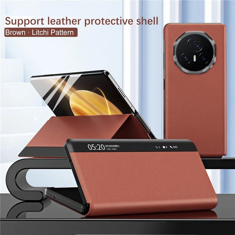 For Honor Magic V3 5G Case View Window PU Leather Stand Smart Phone Cover