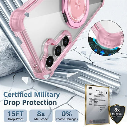 For Samsung Galaxy S23 FE Magnetic Case Invisible Ring Holder PC+TPU Phone Cover
