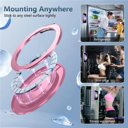 For Samsung Galaxy S23 FE Magnetic Case Invisible Ring Holder PC+TPU Phone Cover