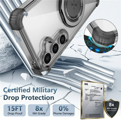 For Samsung Galaxy S23 FE Magnetic Case Invisible Ring Holder PC+TPU Phone Cover