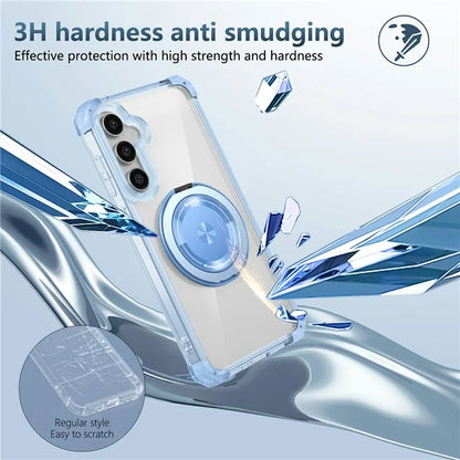 For Samsung Galaxy S23 FE Magnetic Case Invisible Ring Holder PC+TPU Phone Cover