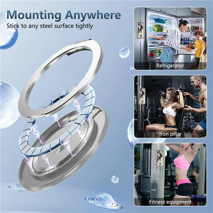 For Samsung Galaxy S24 Ultra Case Compatible with MagSafe PC+TPU Phone Cover Rotatable Kickstand