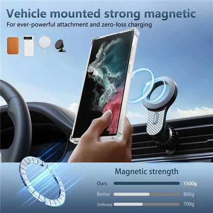 For Samsung Galaxy S22 Ultra 5G Case Rotatable Magnetic Kickstand PC+TPU Phone Cover