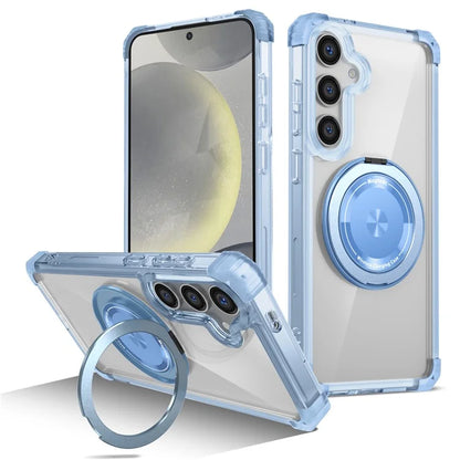 For Samsung Galaxy S24+ Magnetic Case Ring Holder PC+TPU Military Grade Protective Phone Cover