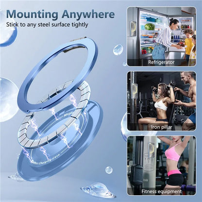 For Samsung Galaxy S24+ Magnetic Case Ring Holder PC+TPU Military Grade Protective Phone Cover