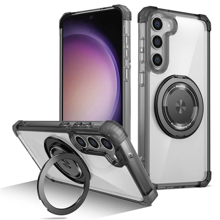 For Samsung Galaxy S23+ Case Compatible with MagSafe Ring Holder PC+TPU Phone Cover
