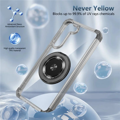 For Samsung Galaxy S23+ Case Compatible with MagSafe Ring Holder PC+TPU Phone Cover