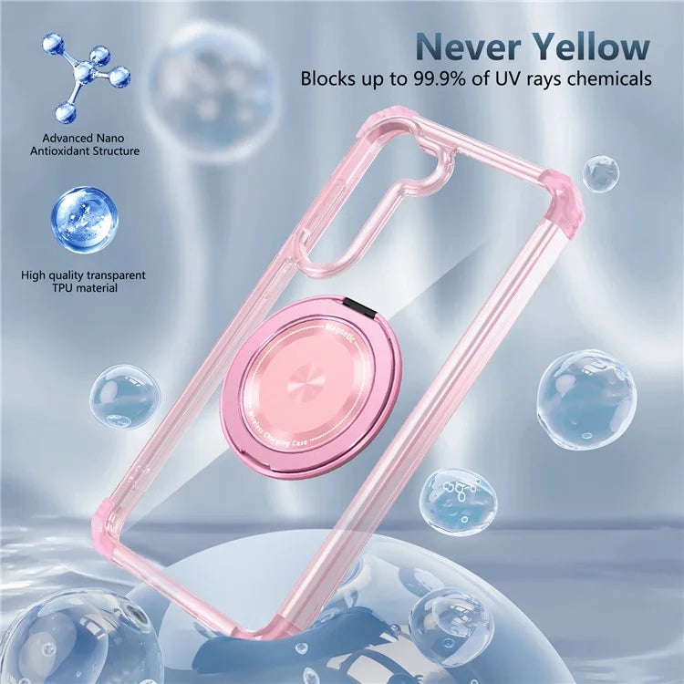 For Samsung Galaxy S23+ Case Compatible with MagSafe Ring Holder PC+TPU Phone Cover