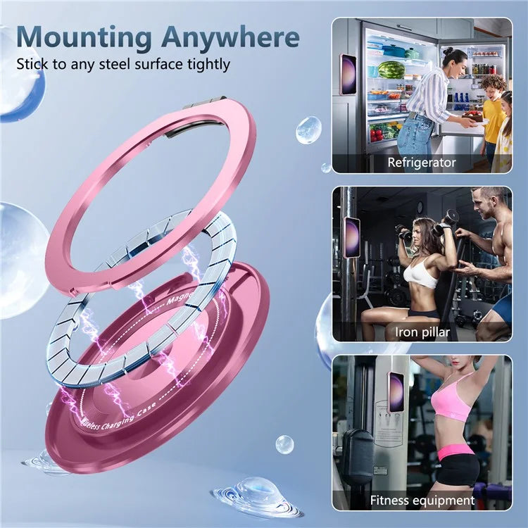 For Samsung Galaxy S23+ Case Compatible with MagSafe Ring Holder PC+TPU Phone Cover